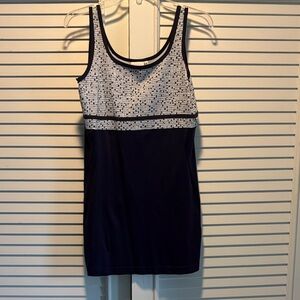 LBH Navy and Light Blue Mini Tennis or Exercise Dress Small